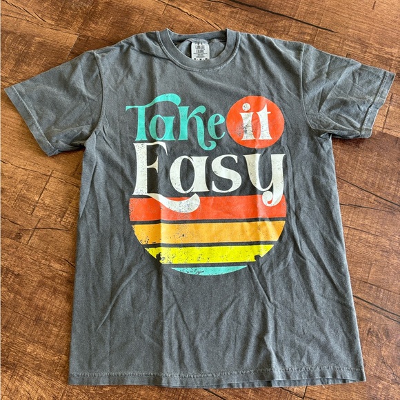 Tops - Take it Easy | Summer Graphic T Shirt  | M